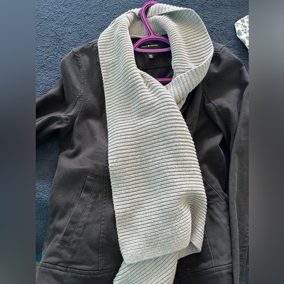 Lucky brand black denim with sweater shawl button up jacket - Picture 2 of 4